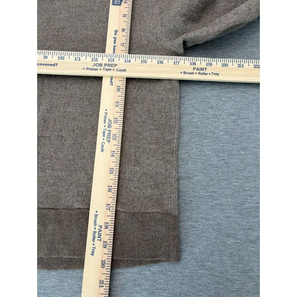 Banana Republic Italian Merino Wool Crew Neck Sweater Brown Large Quiet Luxury